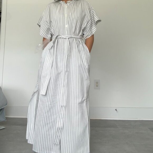 Linen Blend Relaxed Fit Dress - Picture 1 of 9